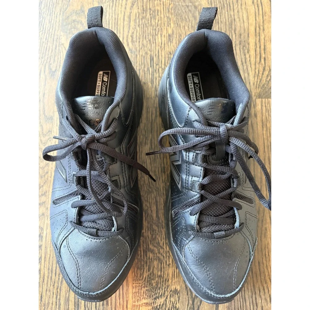 New Balance 608 V5 Mens Size 9.5 D Training Shoes Black Leather MX608AB5